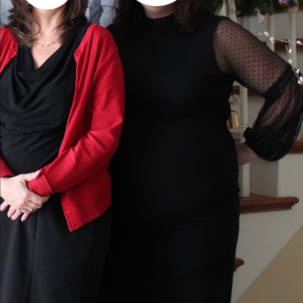 Black dress with sheer long sleeves. - Picture 6 of 7